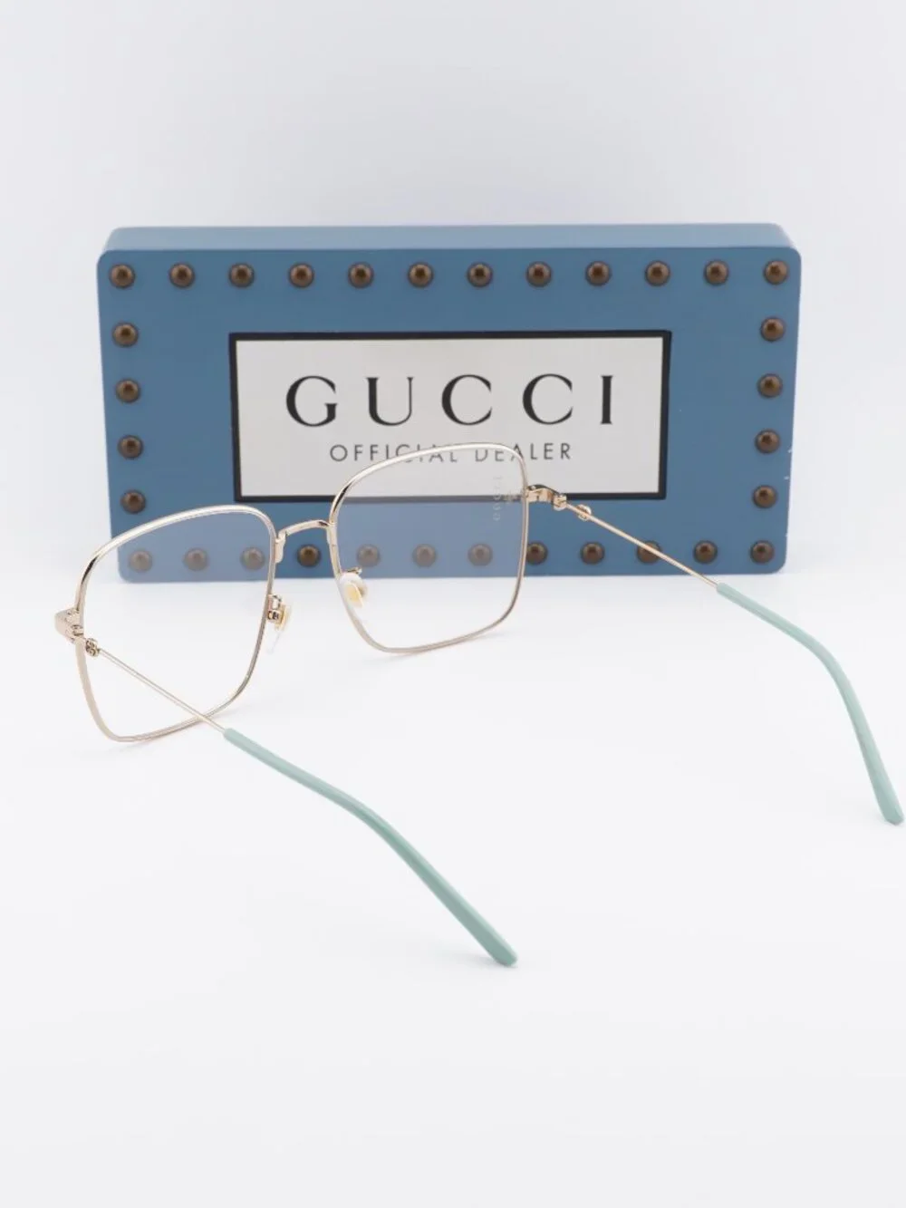 Gucci GG0445O 004 Square Eyeglasses – Gold 56mm